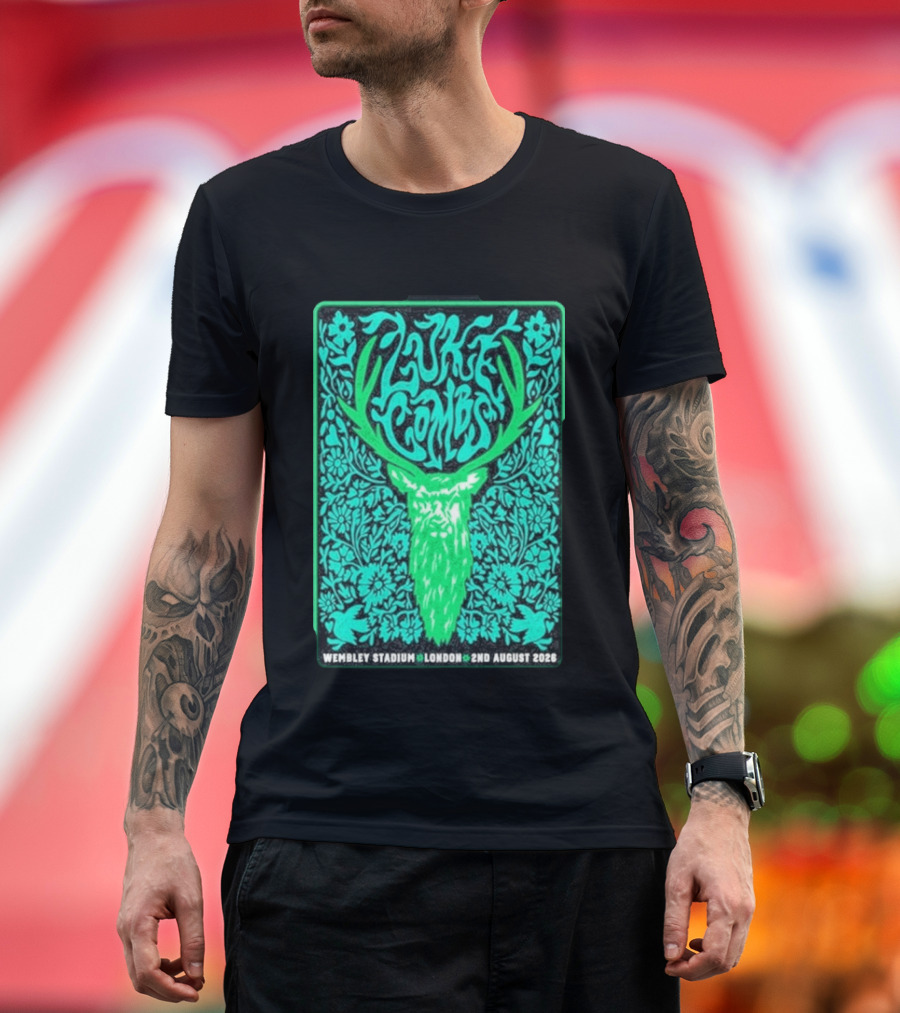 Luke Combs Wembley Stadium London August 2 2026 Deer Antlers Floral T-Shirt