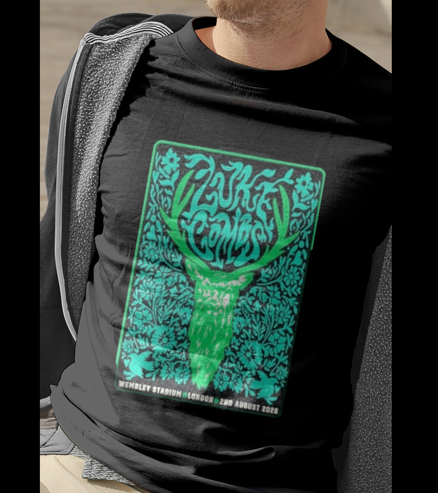 Luke Combs Wembley Stadium London August 2 2026 Deer Antlers Floral T-Shirt