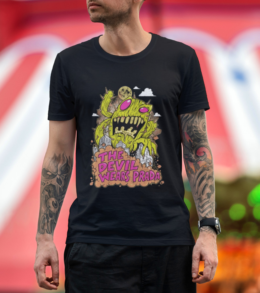 The Devil Wears Prada Cactuszilla Monster In Cityscape T-Shirt