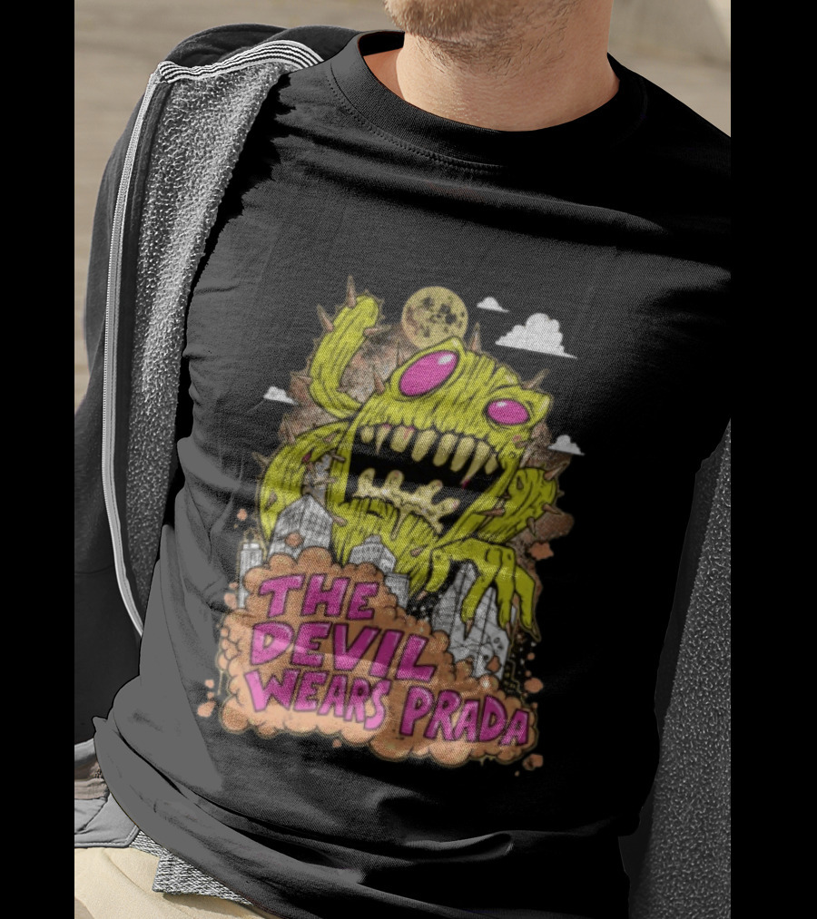 The Devil Wears Prada Cactuszilla Monster In Cityscape T-Shirt