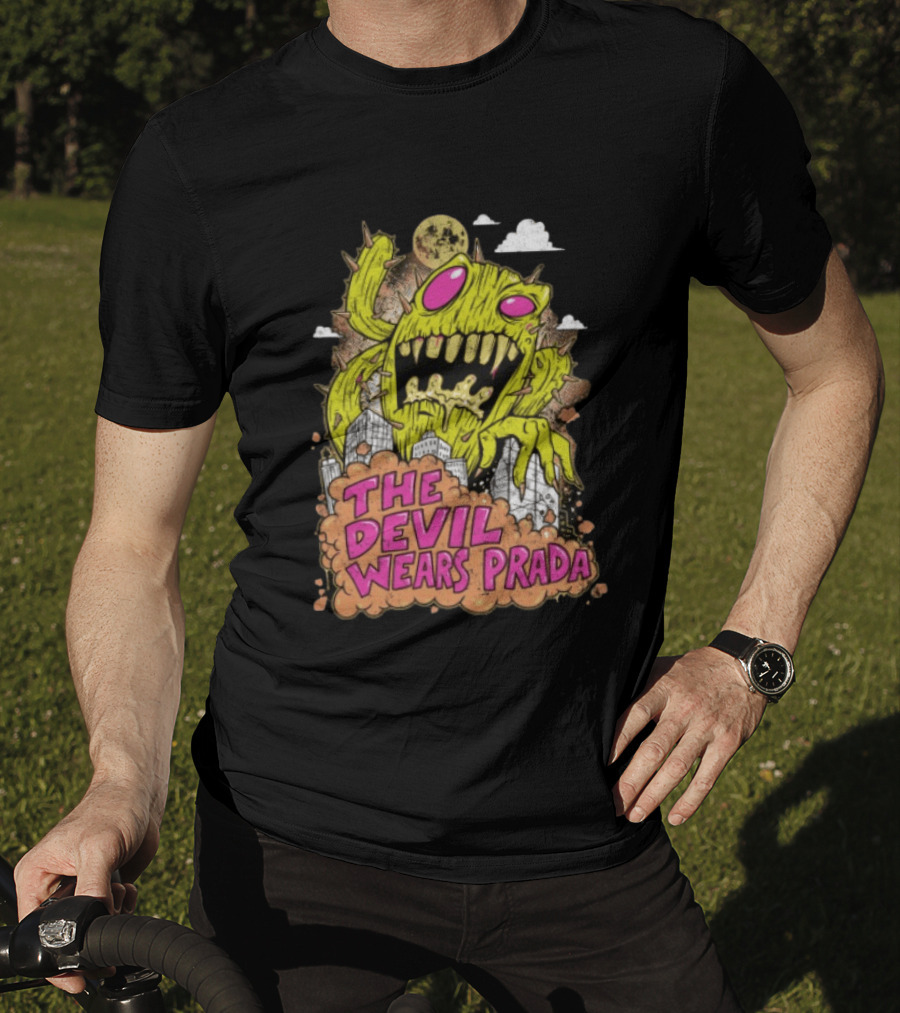 The Devil Wears Prada Cactuszilla Monster In Cityscape T-Shirt
