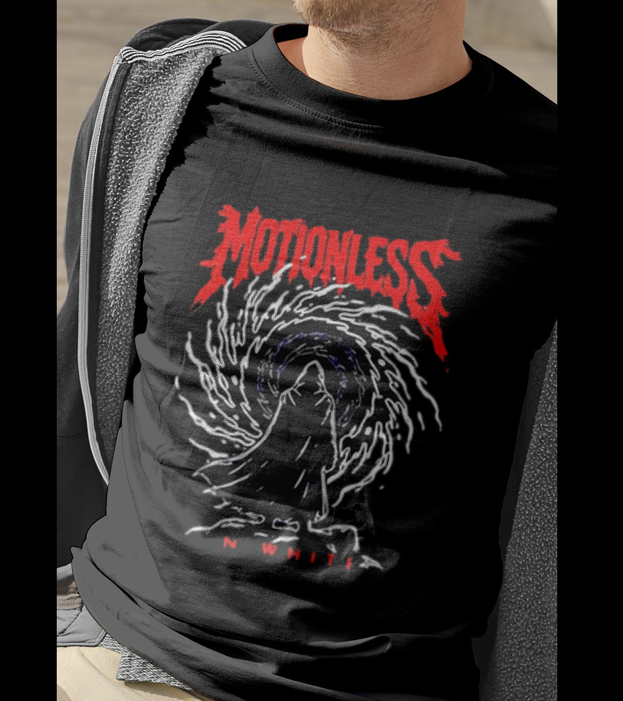 Motionless In White MIW The Sweat And Blood Tour 2026 Be Not Afraid Of The Dark Cloaked Figure Spiral T-Shirt