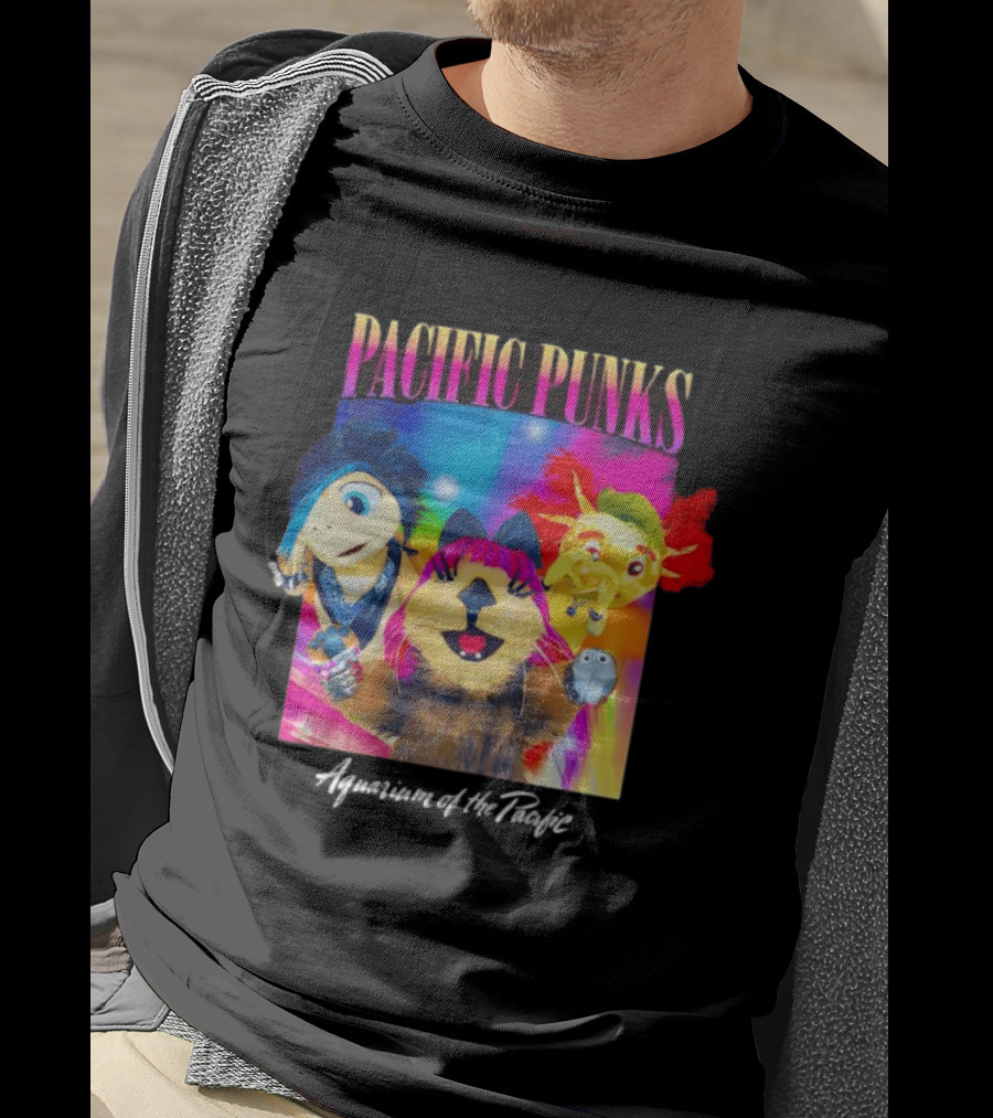 Pacific Punks Aquarium Of The Pacific Puppet Characters Colorful T-Shirt