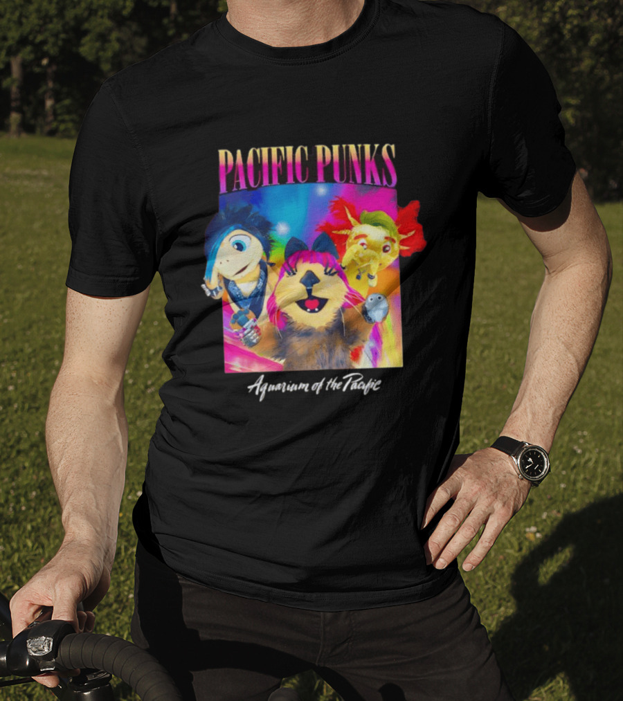 Pacific Punks Aquarium Of The Pacific Puppet Characters Colorful T-Shirt