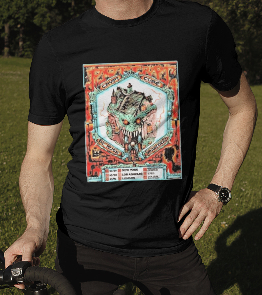 Pop Crypt Crypto Graphic Cube PC Music Brain Dead 2026 Tour New York Los Angeles London T-Shirt