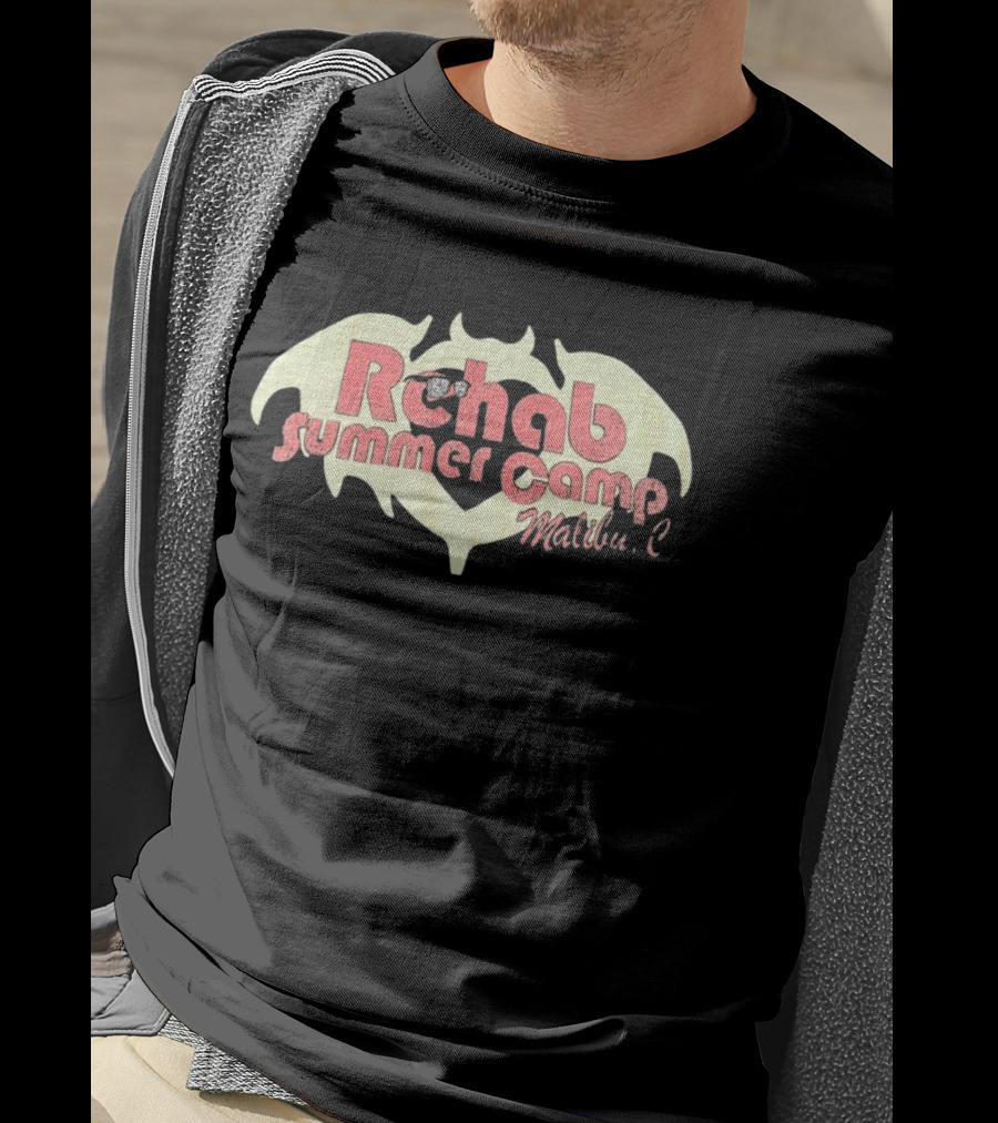 Rehab Summer Camp Malibu C Distressed Bat Wing T-Shirt