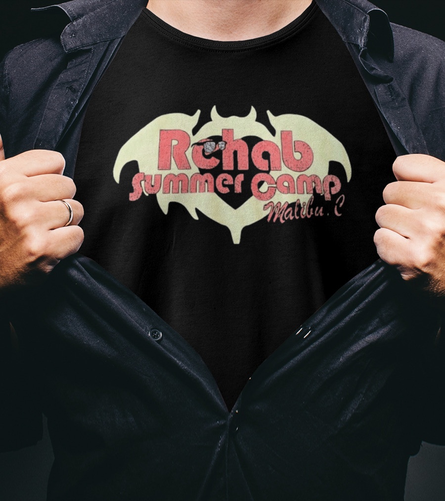 Rehab Summer Camp Malibu C Distressed Bat Wing T-Shirt
