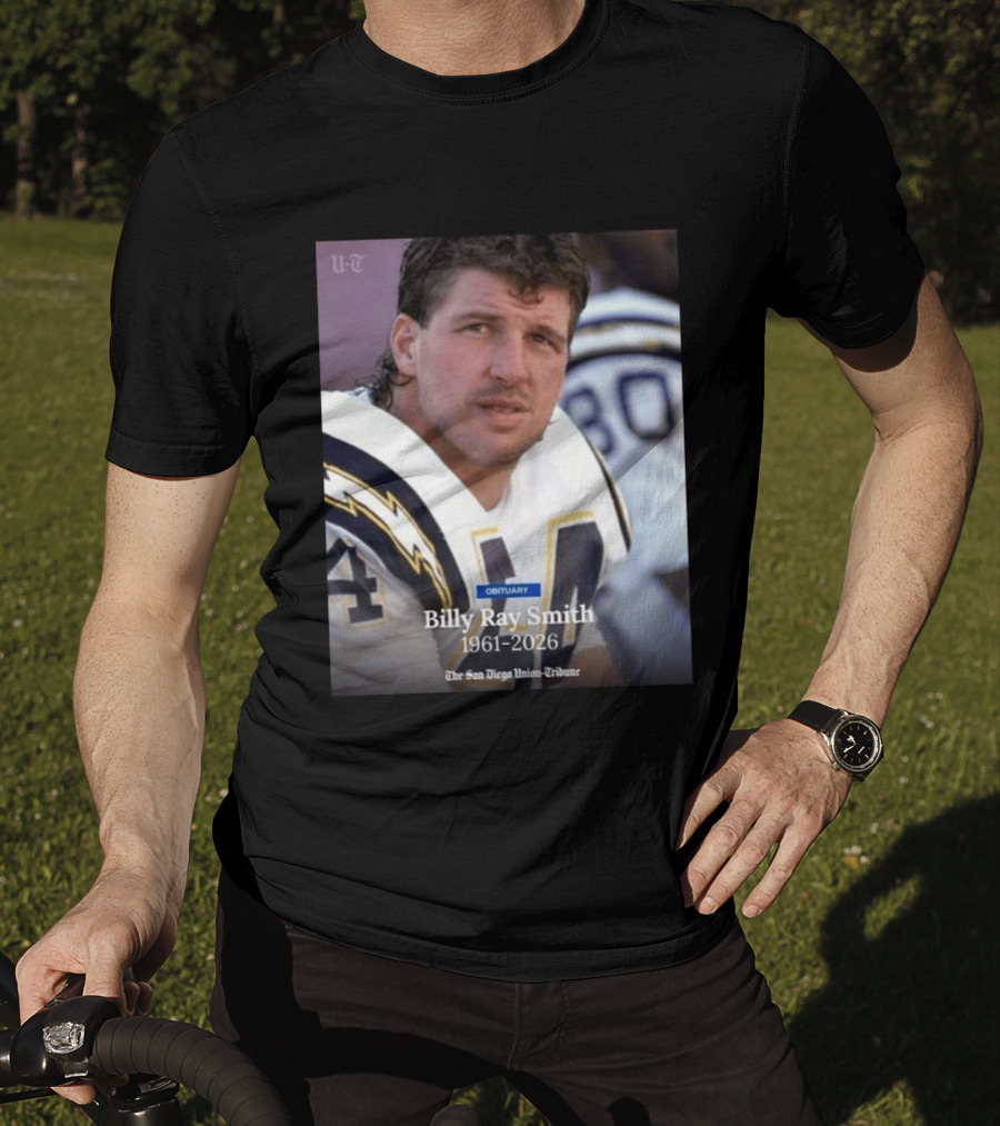 Billy Ray Smith 1961 2026 San Diego Chargers Obituary Tribute San Diego Union Tribune T-Shirt