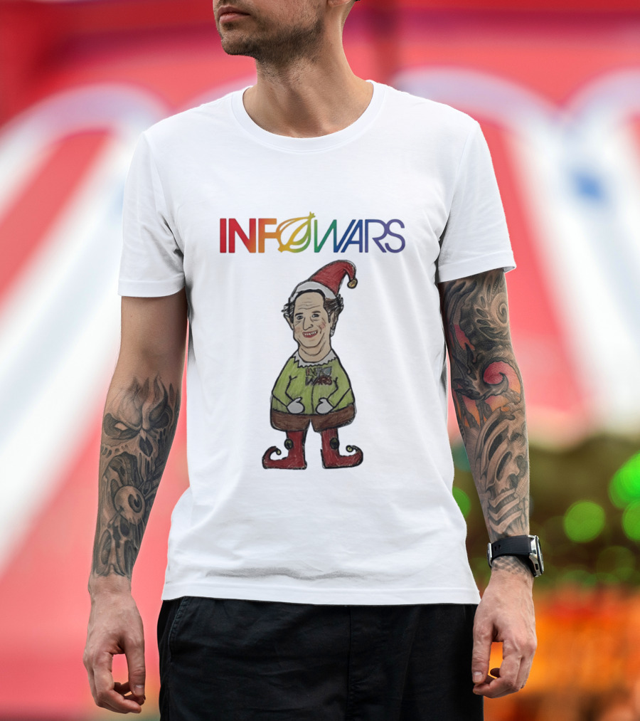 Infowars Elf Christmas Holiday Alex Jones Festive T-Shirt