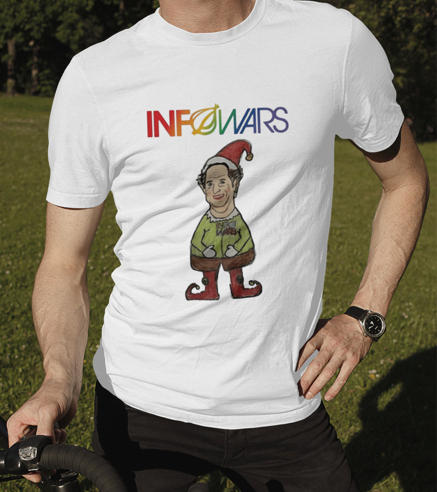 Infowars Elf Christmas Holiday Alex Jones Festive T-Shirt
