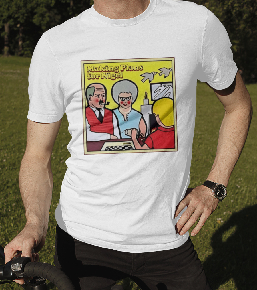 Making Plans For Nigel XTC New Wave English Rock Scene Yellow Background Birds Family T-Shirt