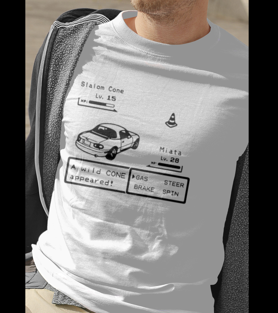 Miata Mazda NA A Wild Cone Appeared Pokemon Slalom Cone Gas Steer Brake Spin T-Shirt