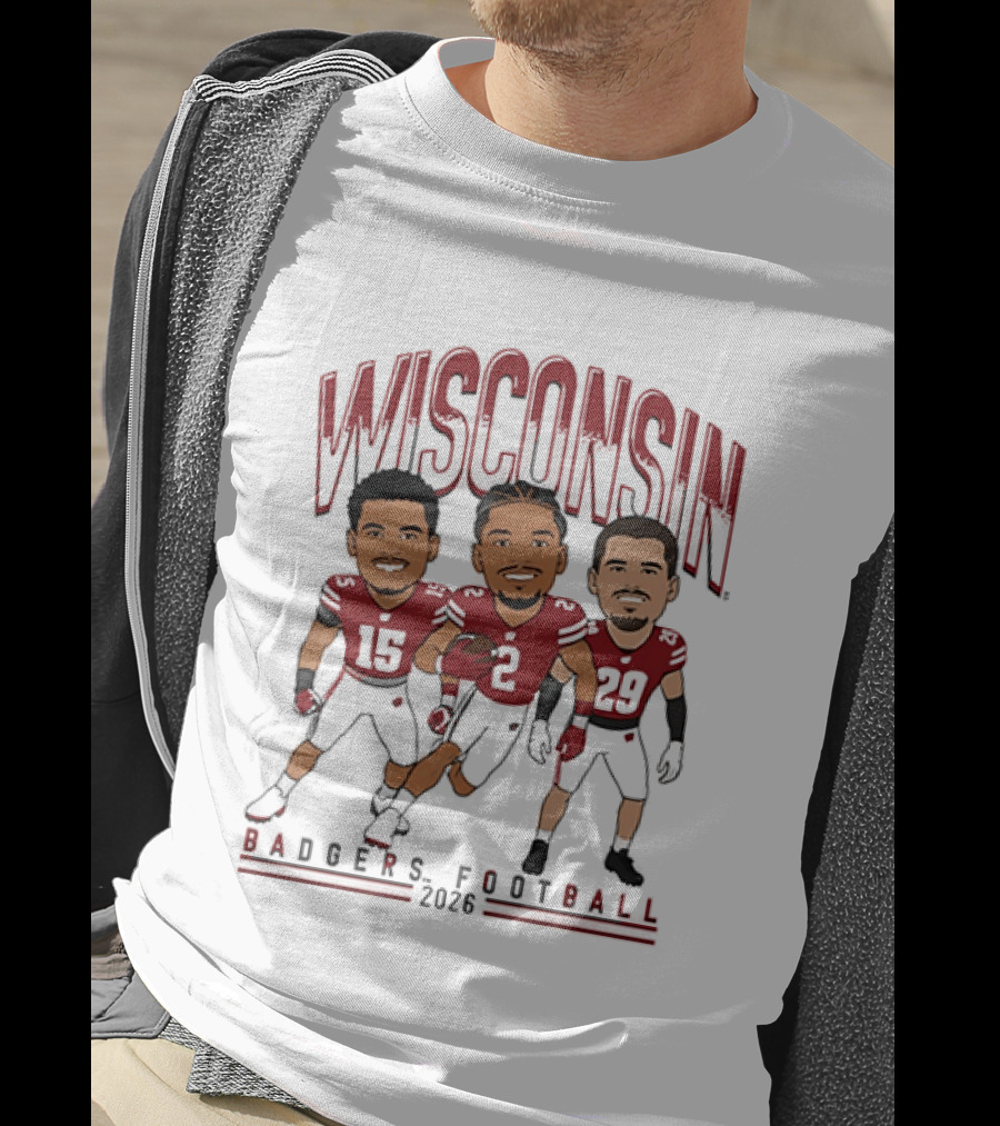 Wisconsin Badgers Football 2026 Players Caricature Team Spirit T-Shirt