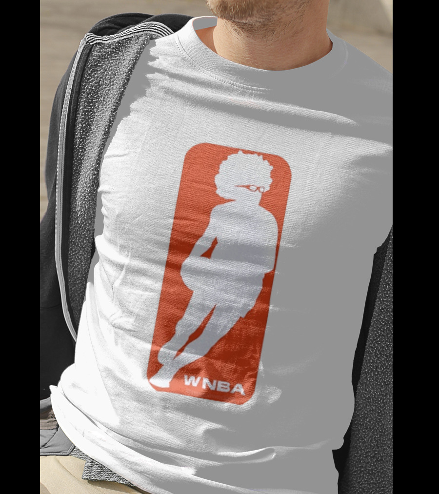 WNBA Maplewedgie Basketball Player White Silhouette On Orange T-Shirt