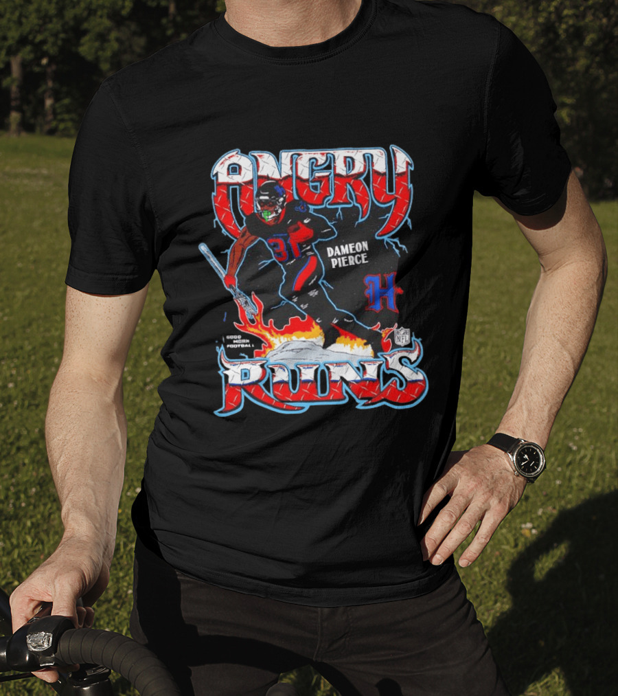 Angry Runs Dameon Pierce Houston Texans NFL 2024 T-Shirt