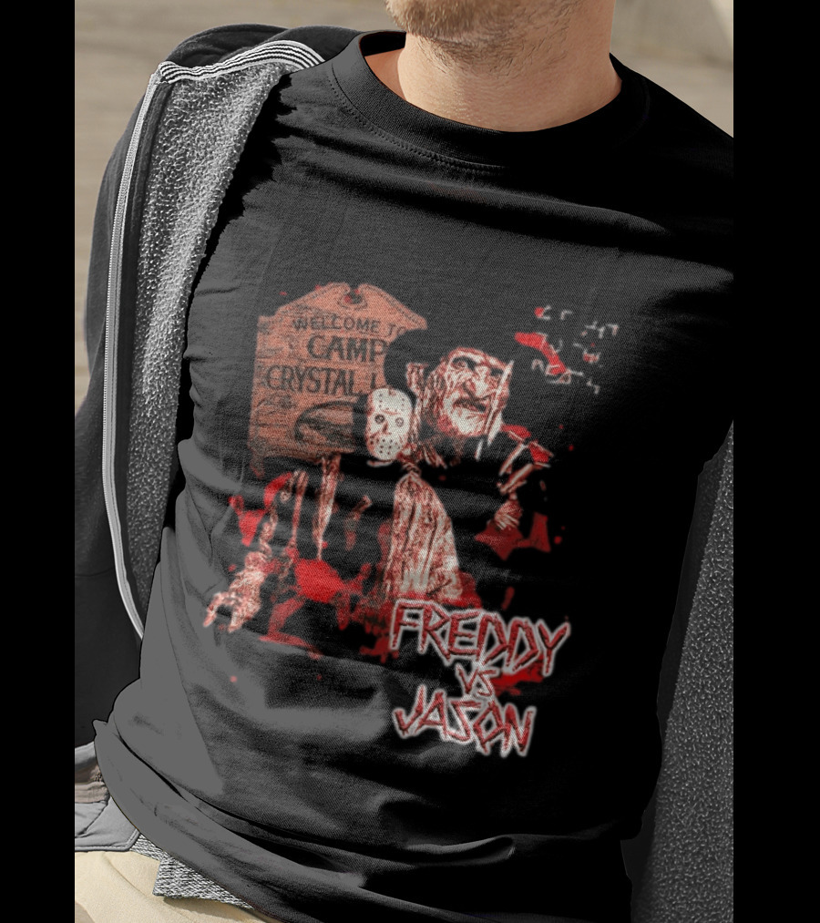 Freddy Vs Jason Welcome To Camp Crystal Lake Halloween T-Shirt