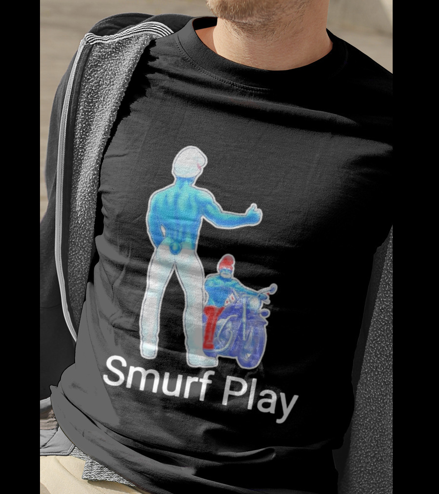 Smurf Play Gay LGBT Biker T-Shirt
