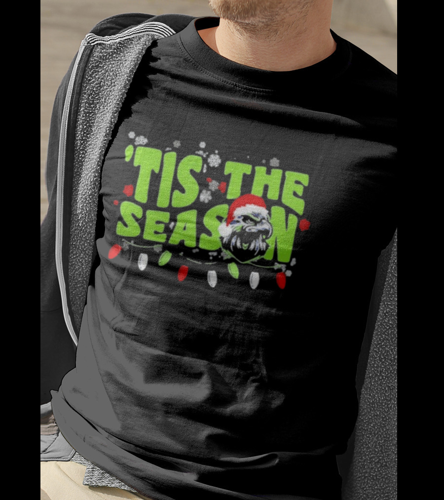 Tis The Season Christmas Seattle Seahawks Football Santa Hat T-Shirt