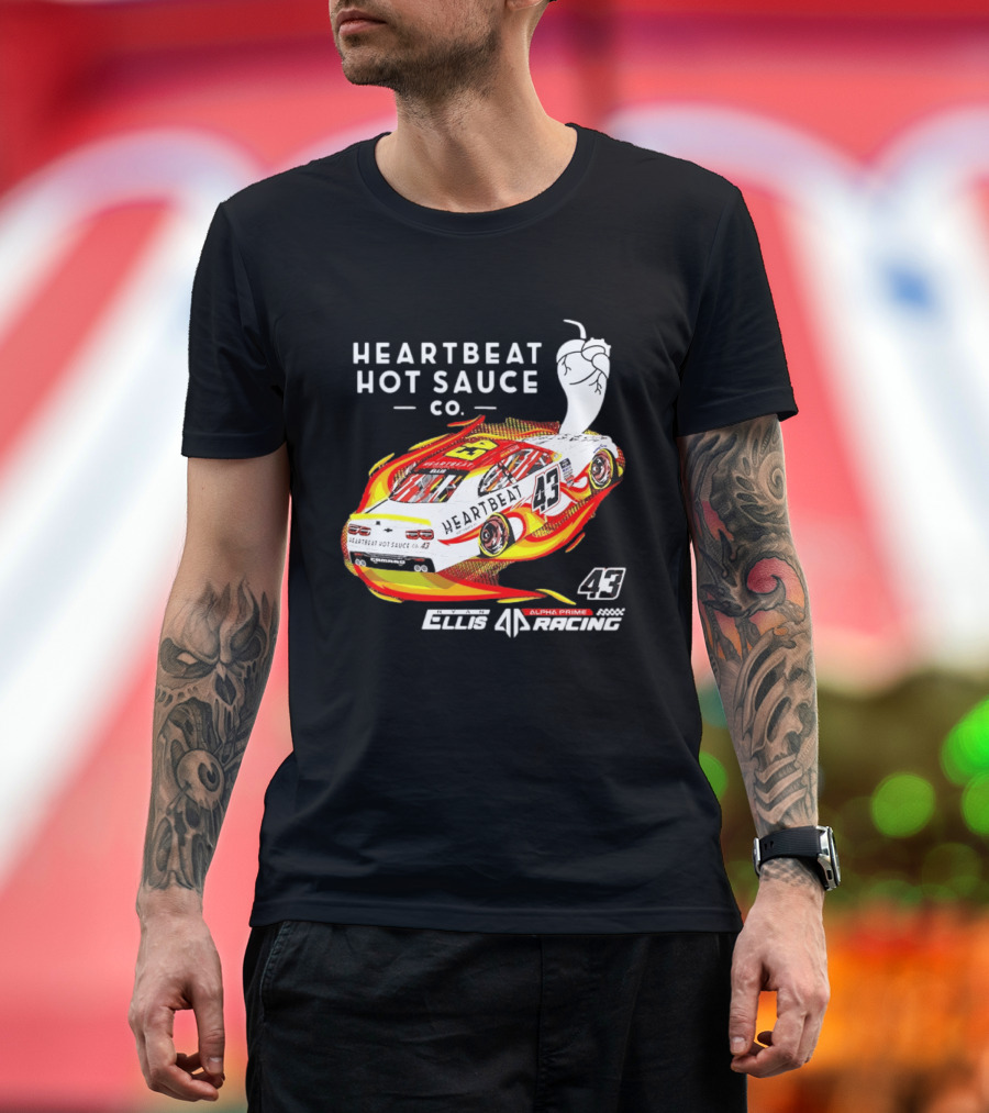 Heartbeat Hot Sauce Co Ryan Ellis 43 Alpha Prime Racing T-Shirt