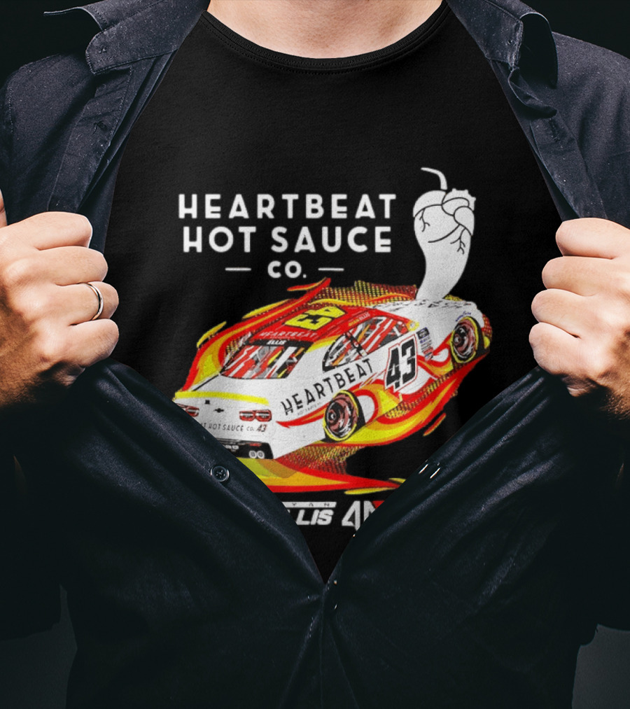 Heartbeat Hot Sauce Co Ryan Ellis 43 Alpha Prime Racing T-Shirt