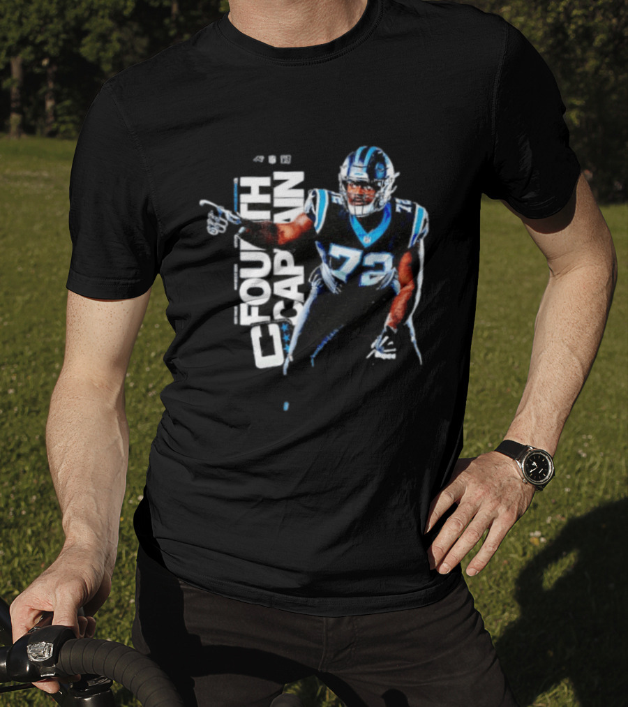 Taylor Moton Carolina Panthers Number 72 Fourth Captain T-Shirt