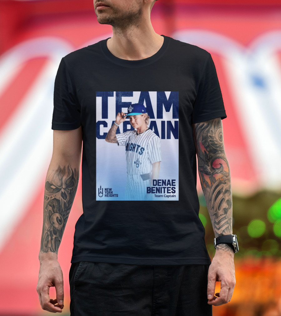 Team Captain Denae Benites New York Heights Baseball Team T-Shirt