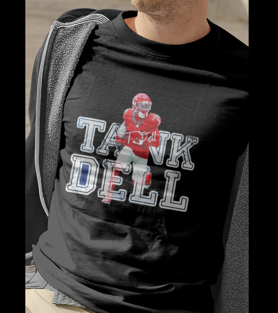 Houston Texans Tank Dell Football Player Run Action T-Shirt