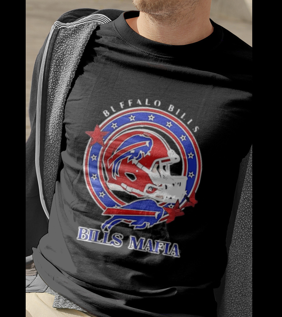 Buffalo Bills Bills Mafia Football Helmet Stars Oval T-Shirt