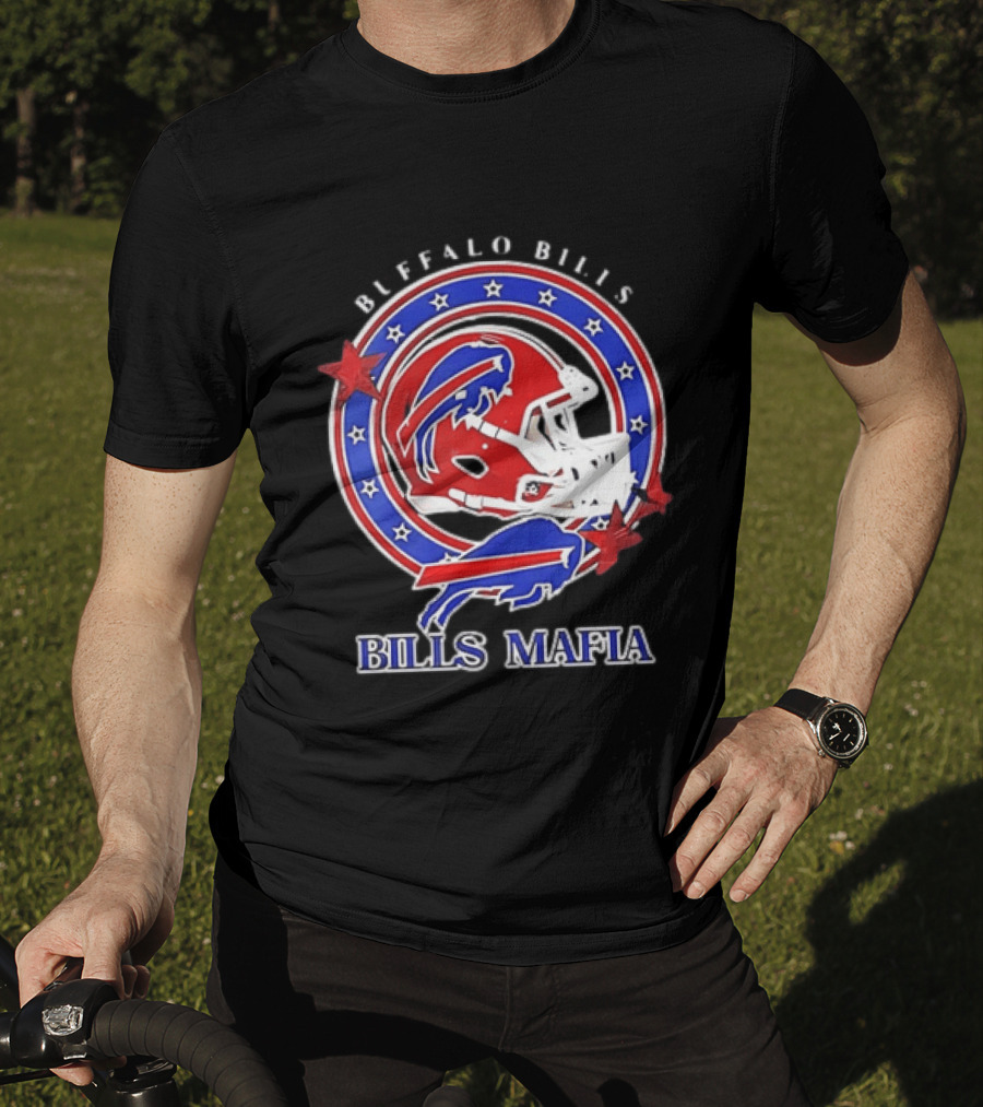 Buffalo Bills Bills Mafia Football Helmet Stars Oval T-Shirt