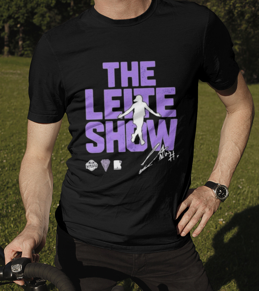 The Leite Show WNBPA Signature Purple Basketball T-Shirt