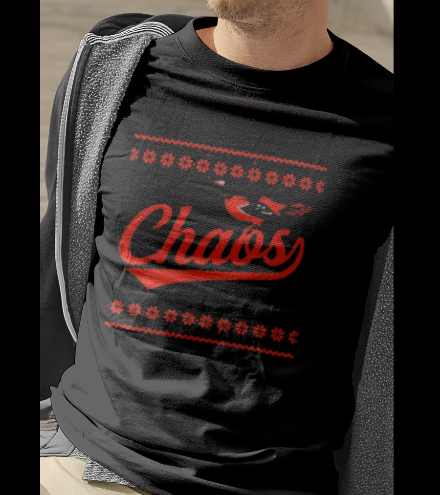 Chaos In Baltimore Orioles Ugly Christmas Sweater T-Shirt