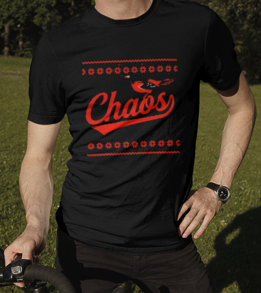 Chaos In Baltimore Orioles Ugly Christmas Sweater T-Shirt