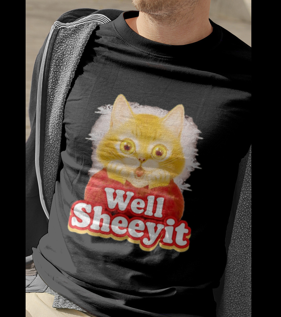 Well Sheeyit Surprised Orange Cat Humor T-Shirt