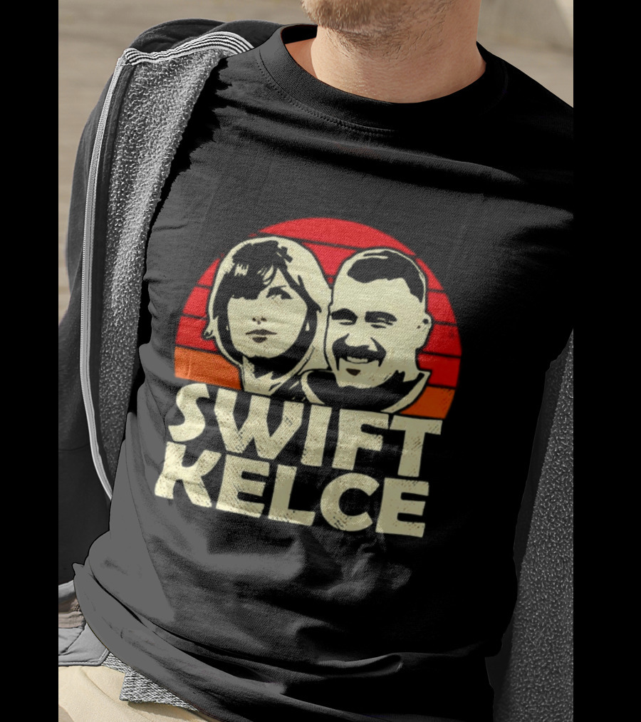 Kansas City Chiefs Swift Kelce Red Sunset T-Shirt