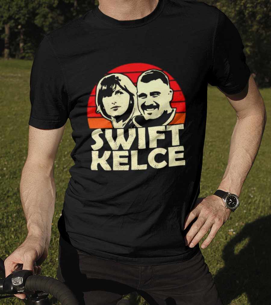 Kansas City Chiefs Swift Kelce Red Sunset T-Shirt