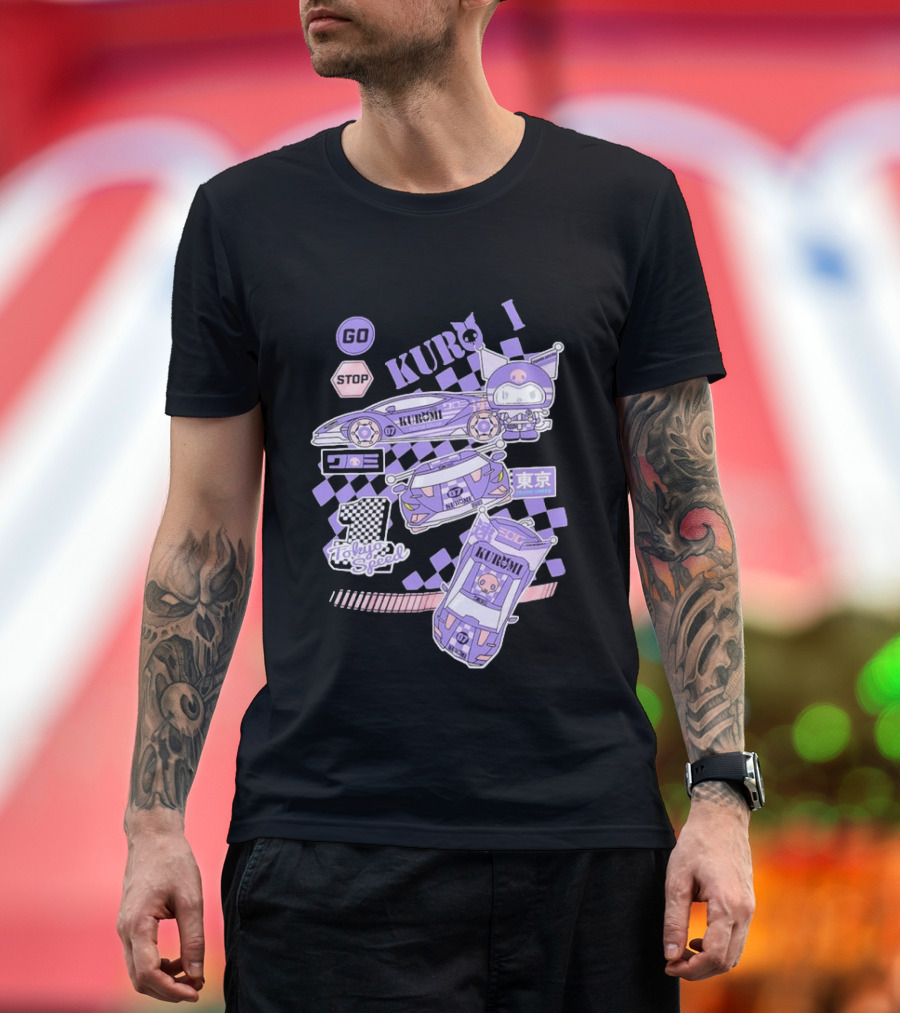 Kuromi Tokyo Speed Racing Number 07 Go Stop T-Shirt