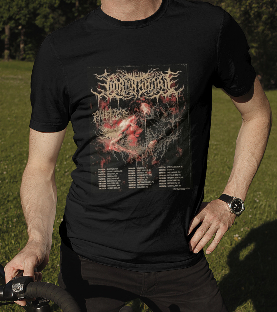 Lorna Shore North America 2026 Tour Dates Featuring Paleface Swiss And Sign Of The Swarm Band Schedule T-Shirt