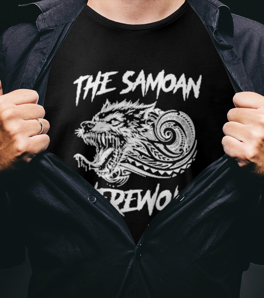 The Samoan Werewolf Jacob Fatu Fierce Tribal Wolf Head T-Shirt