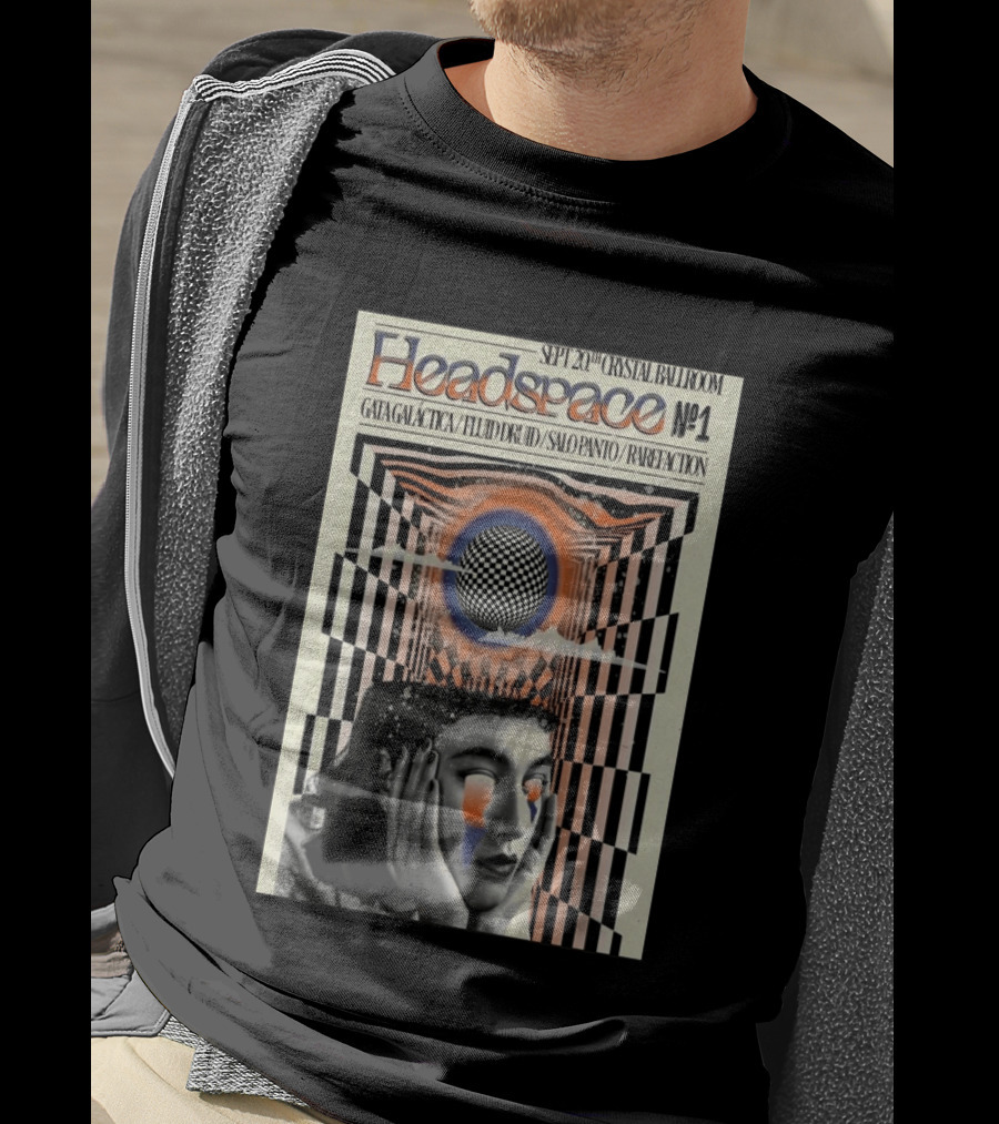 SEPT 20 2025 Crystal Ballroom Headspace No.1 Gata Galactica Fluid Druid Salo Panto Rarefraction T-Shirt