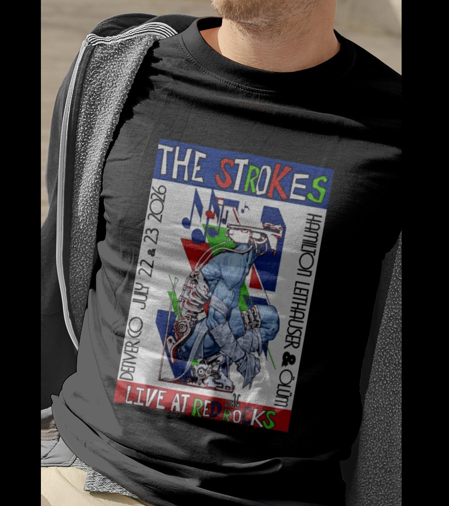 Live At Red Rocks The Strokes July 22 23 2026 Denver Hamilton Leithauser Qum T-Shirt