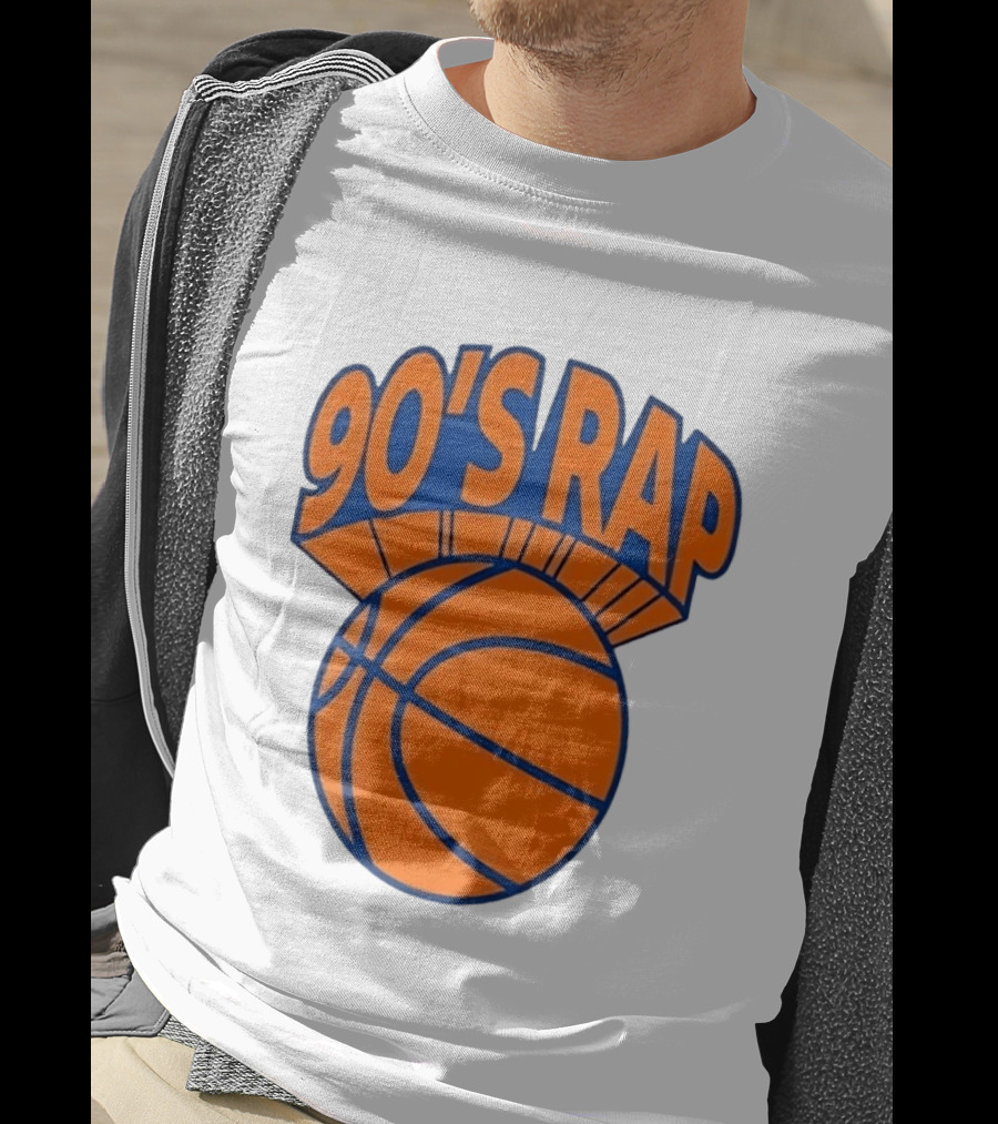 90's Rap Basketball Bold Orange Blue T-Shirt