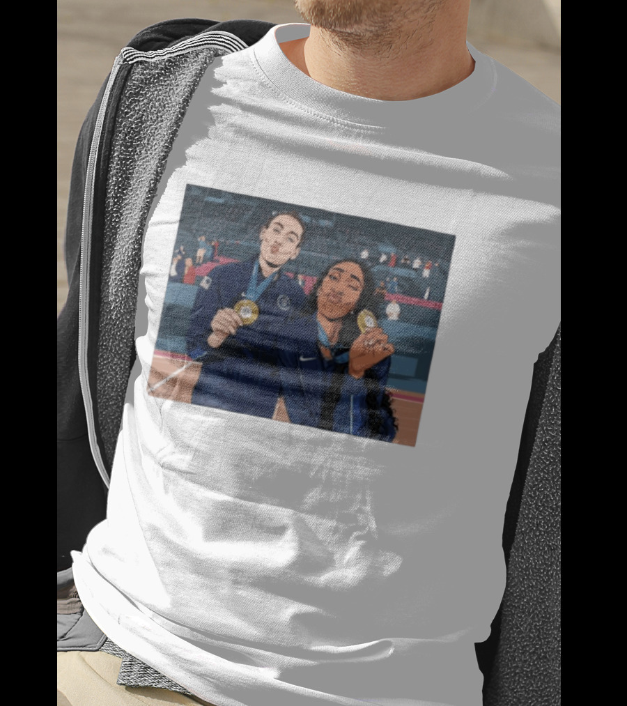 A'Ja Wilson Breanna Stewart Gold Medal Celebration WNBA T-Shirt
