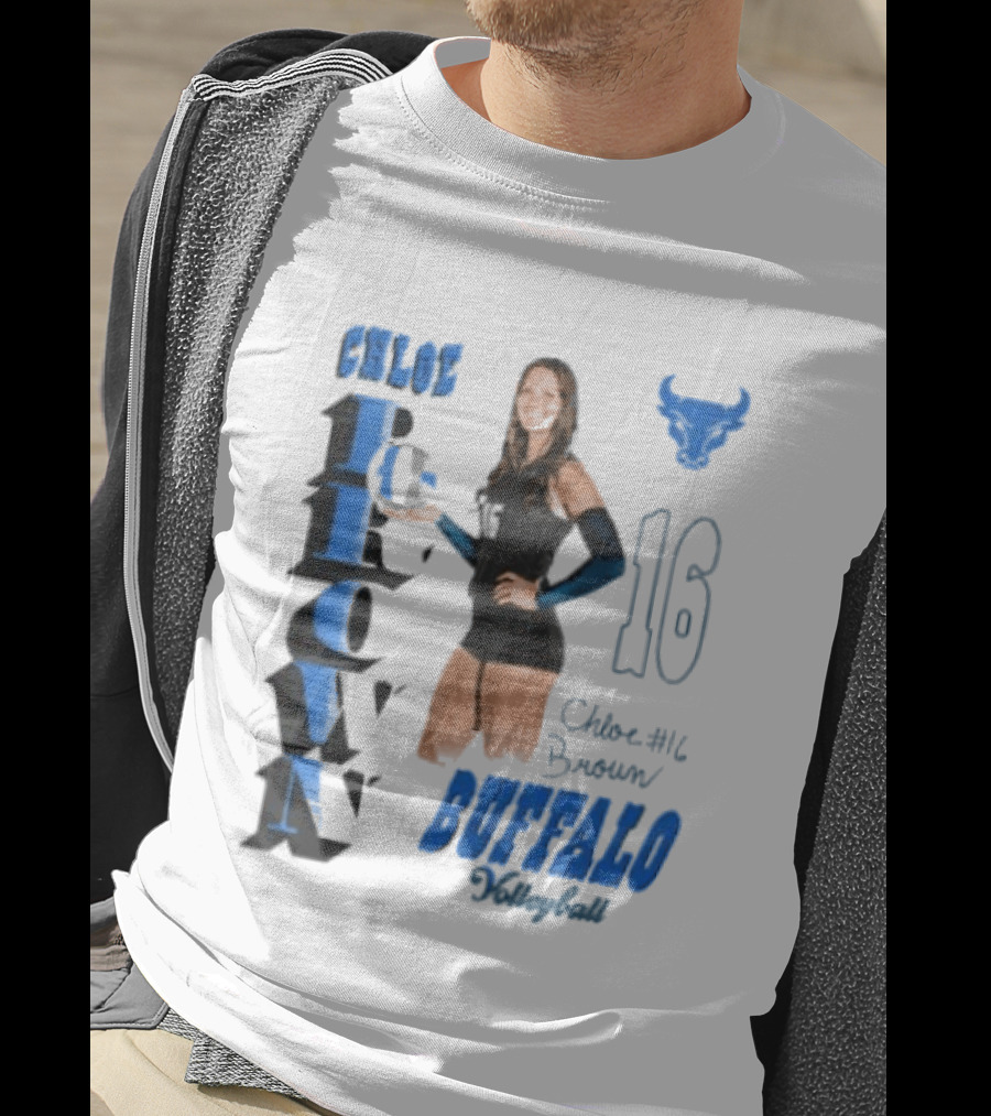 Chloe Brown Buffalo Volleyball Player Number 16 T-Shirt
