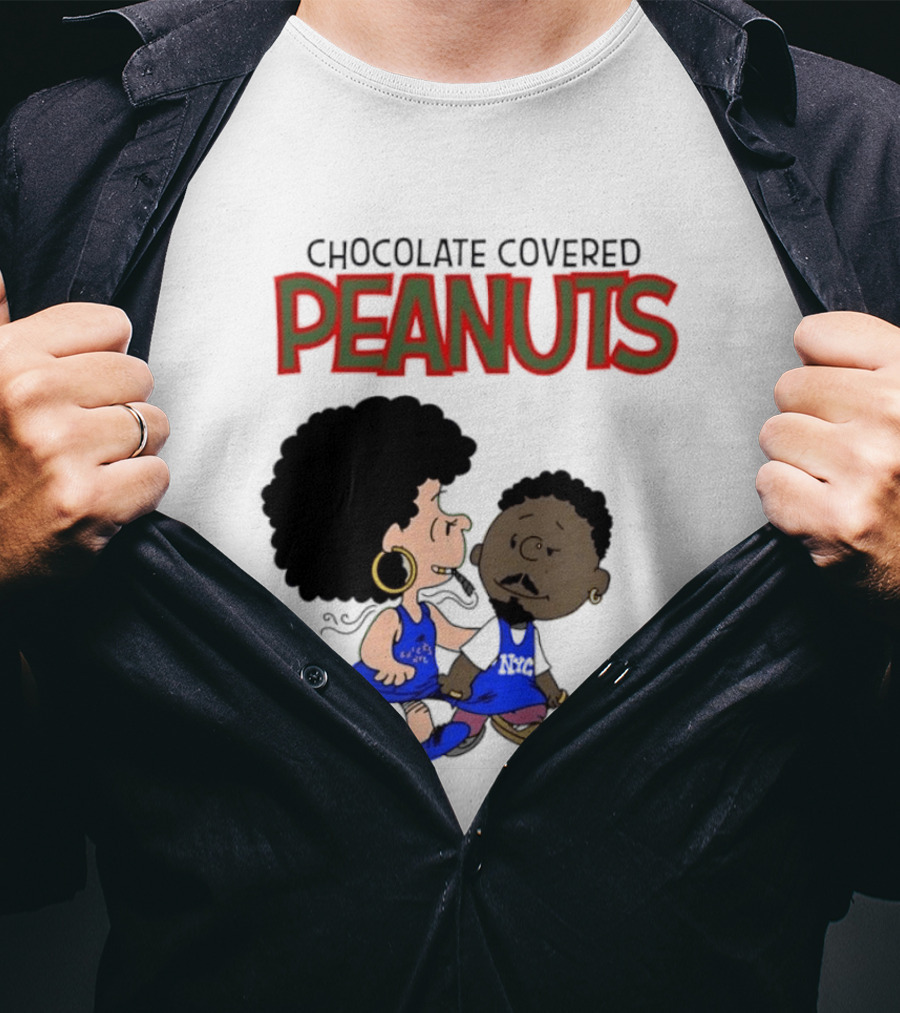 Chocolate Covered Peanuts Characters In Knicks Jerseys T-Shirt