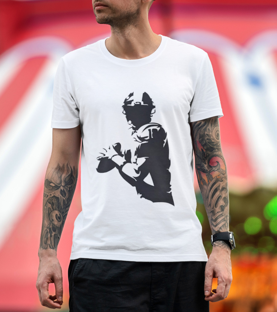 Quarterback Player Silhouette American Football Sports T-Shirt