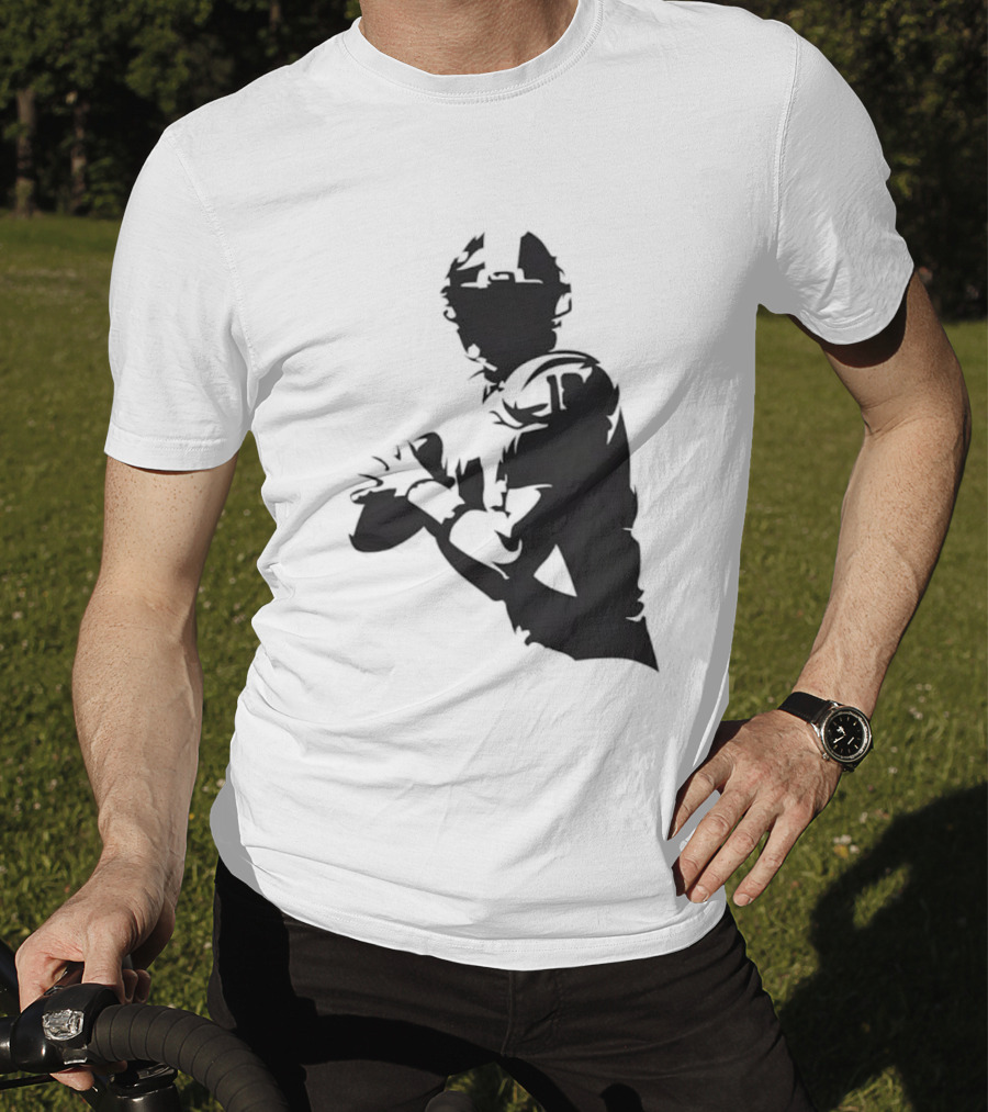 Quarterback Player Silhouette American Football Sports T-Shirt
