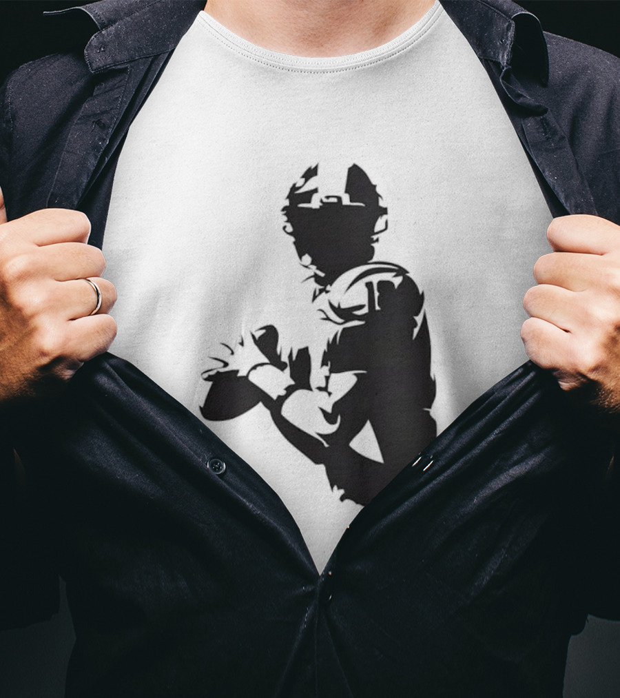 Quarterback Player Silhouette American Football Sports T-Shirt
