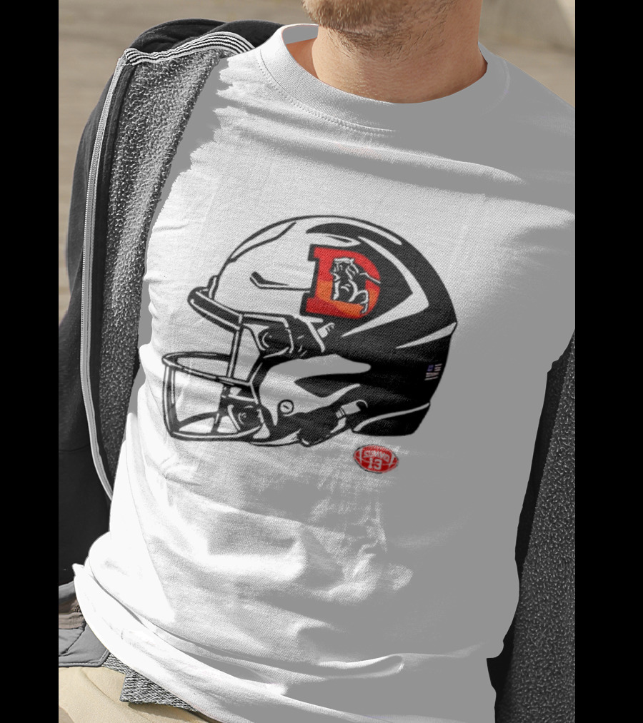 Denver Broncos Vintage D Snowcapped Helmet T-Shirt