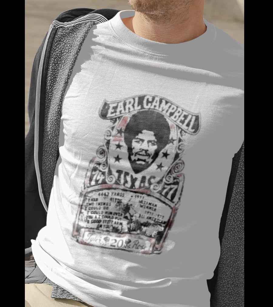 Earl Campbell Texas Longhorns Number 20 Football Legacy Roots Of Fight 1974 1976 T-Shirt