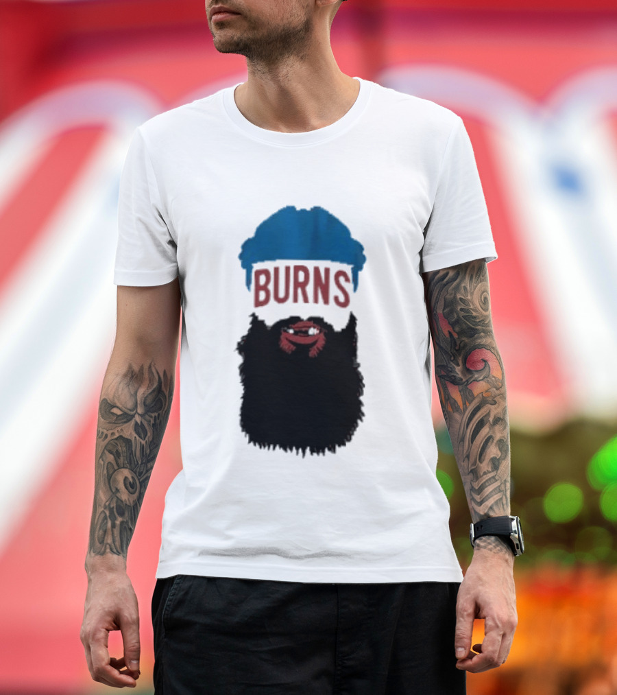 Brent Burns Beard Blue And Red Text Colorado Hockey Fan T-Shirt